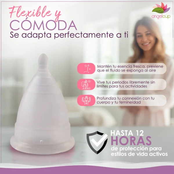 Copa Menstrual Angelcup Cristal Flexible Cómoda