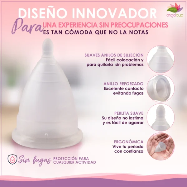Copa Menstrual Angelcup Diseño Innovador Cristal