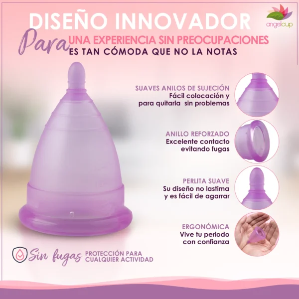 Copa Menstrual Angelcup Diseño Innovador Lila