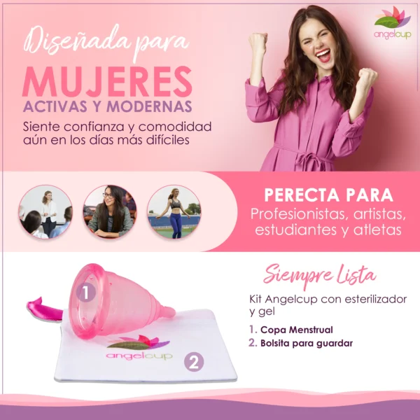 Copa Menstrual Angelcup Rosa de silicón médico