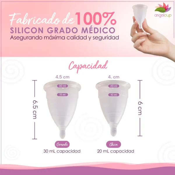 Tallas Copa Menstrual Angelcup Cristal
