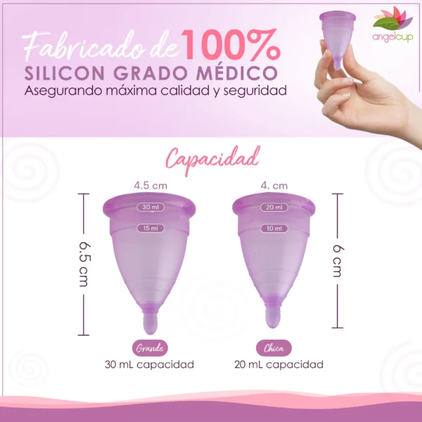 Tallas Copa Menstrual Angelcup Lila