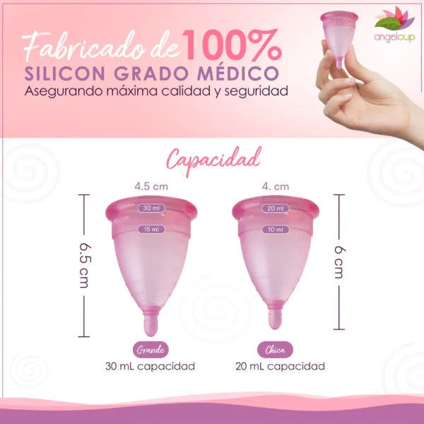 Tallas Copa Menstrual Angelcup Rosa