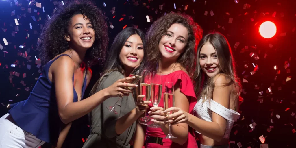 chicas celebrando fin de año