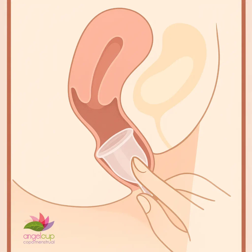 diagrama para retirar copa menstrual