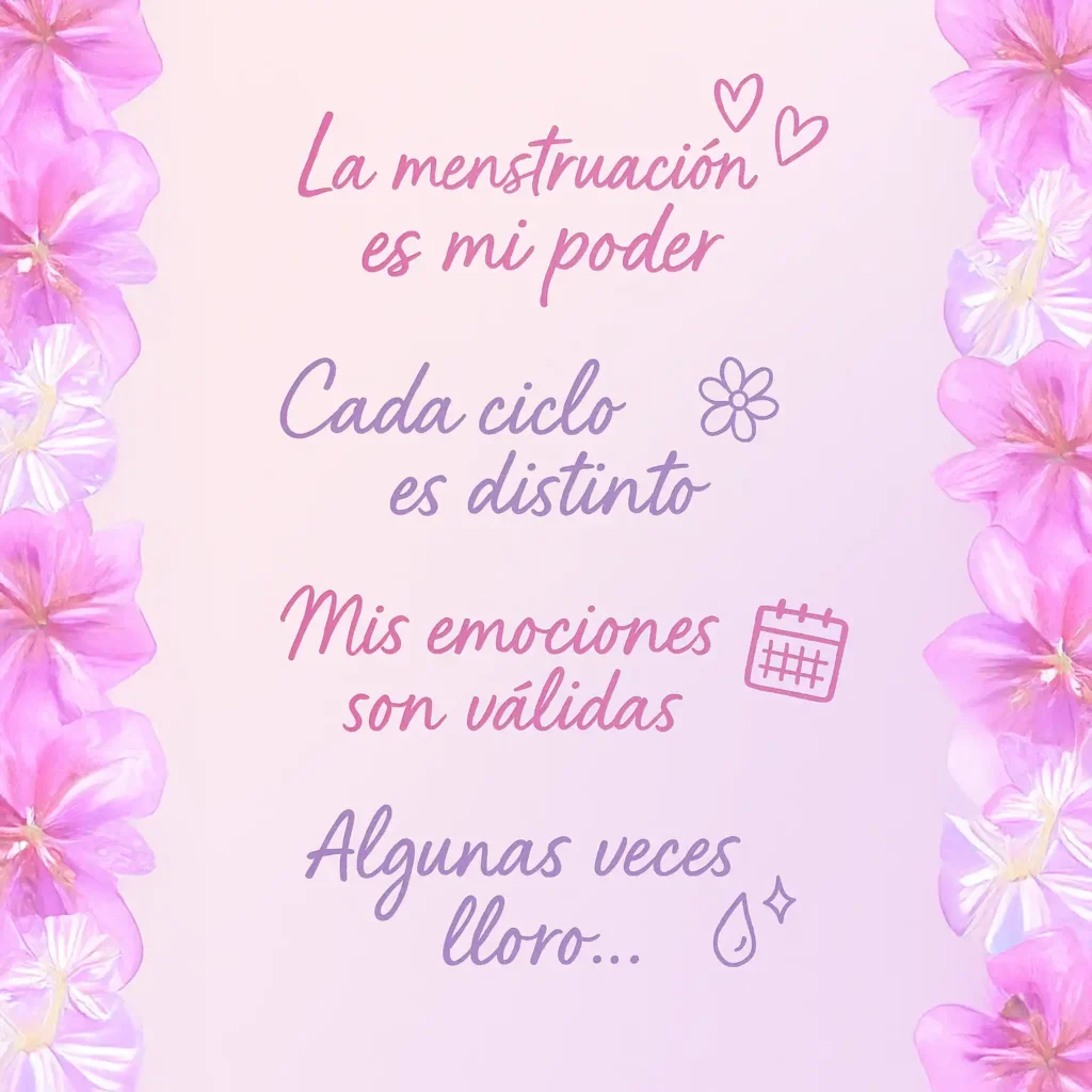 Frases y testimonios de apoyo sobre cómo acompañar la primera menstruación.