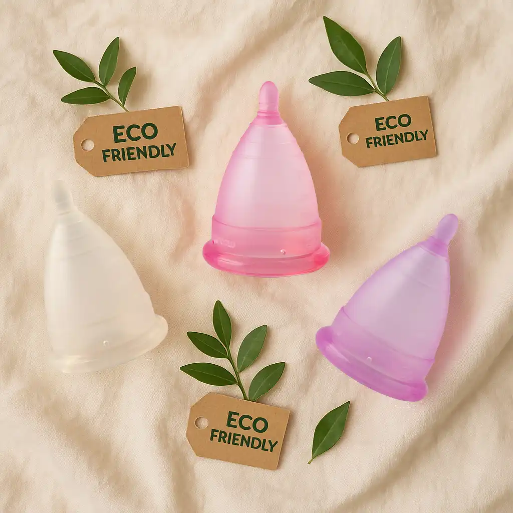 Copas menstruales Angelcup como una alternativa ecológica para reducir la huella ambiental del ciclo.