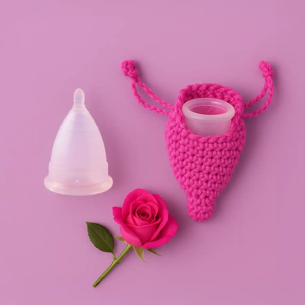Kit de regalos sostenibles para ella con la copa menstrual Angelcup, símbolo de amor propio y cuidado del planeta.