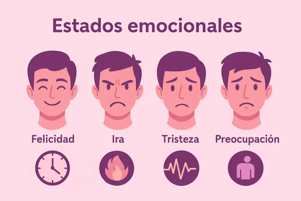diagrama estados emocionales felicidad ira tristeza procupación