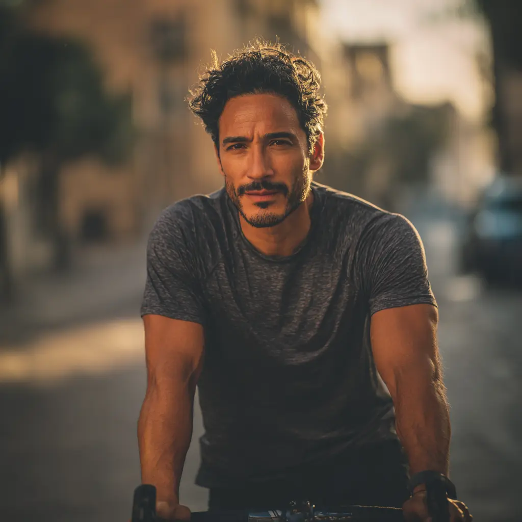 Hombre en bicicleta