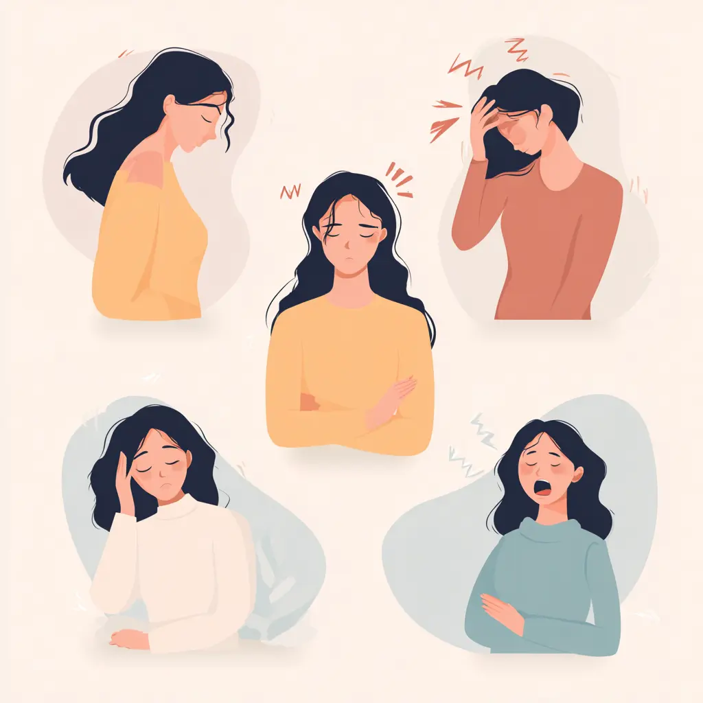 ilustración dolores menstruales
