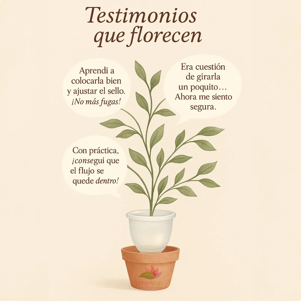 testimonios que nacen de una planta que crede de copa menstrual angelcup