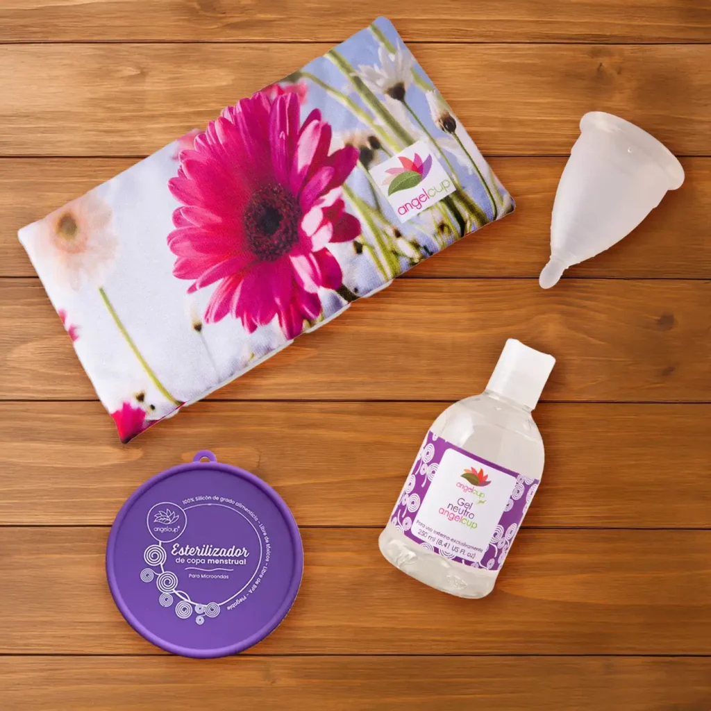 Productos Angelcup: copa, gel, vaso esterilizador para embajadoras y clientes