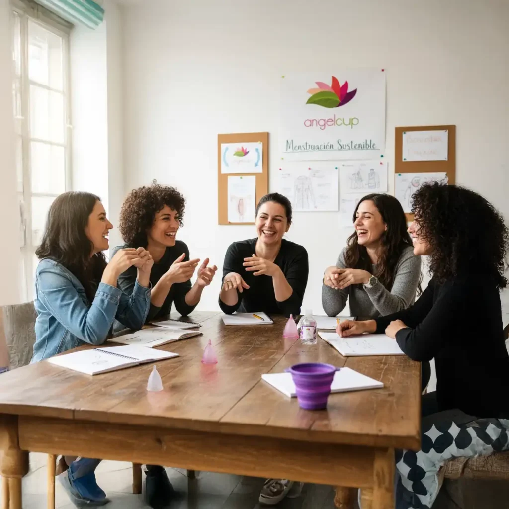 Embajadoras Angelcup colaborando en comunidad y liderazgo: talleres de salud menstrual