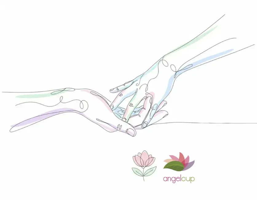 grafico abstracto de dos manos sosteniéndose una a otra