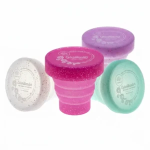 Vaso esterilizador de copa menstrual con glitter Angelcup